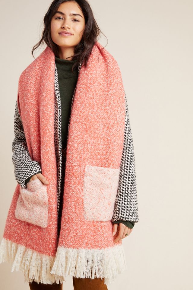 Pocketed Boucle Scarf #1