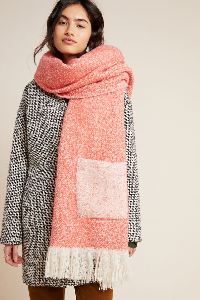 Pocketed Boucle Scarf