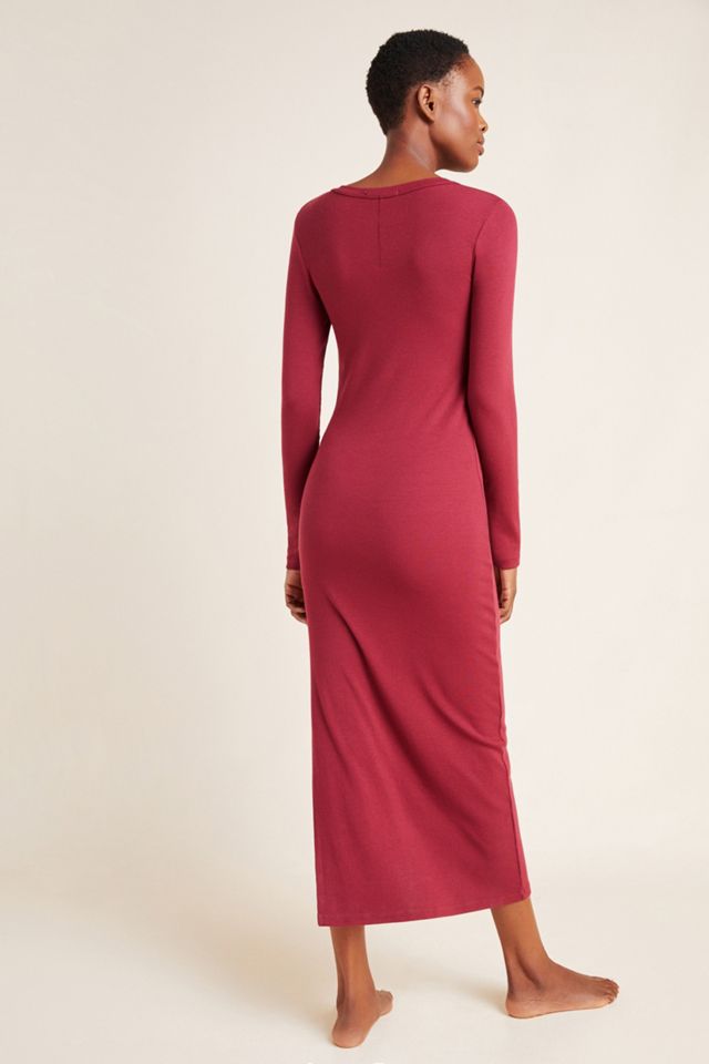 Stateside Ribbed Henley Midi Dress | Anthropologie