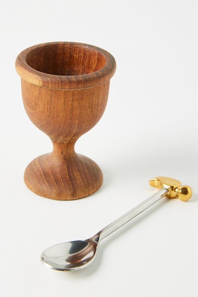 Teak Single Egg Holder