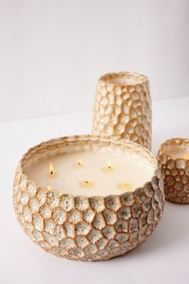 Honeycomb Textured Glass Candle