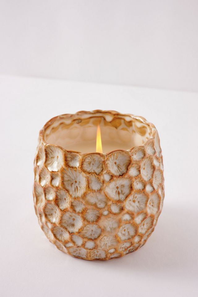 Honeycomb Textured Glass Candle #3