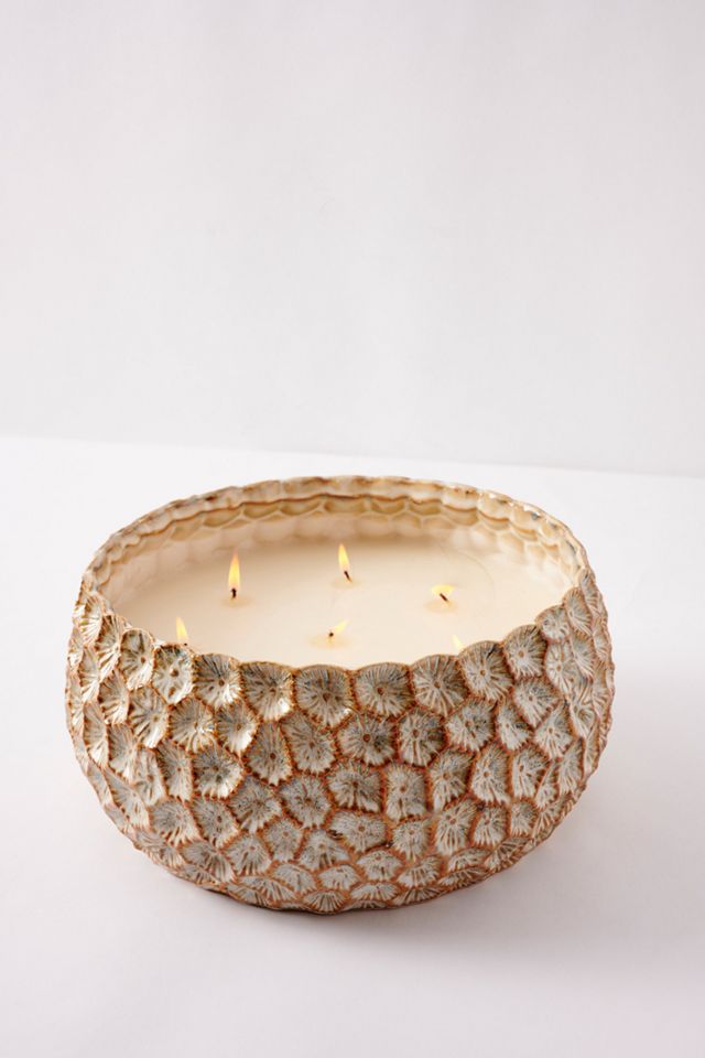 Honeycomb Textured Glass Candle #1