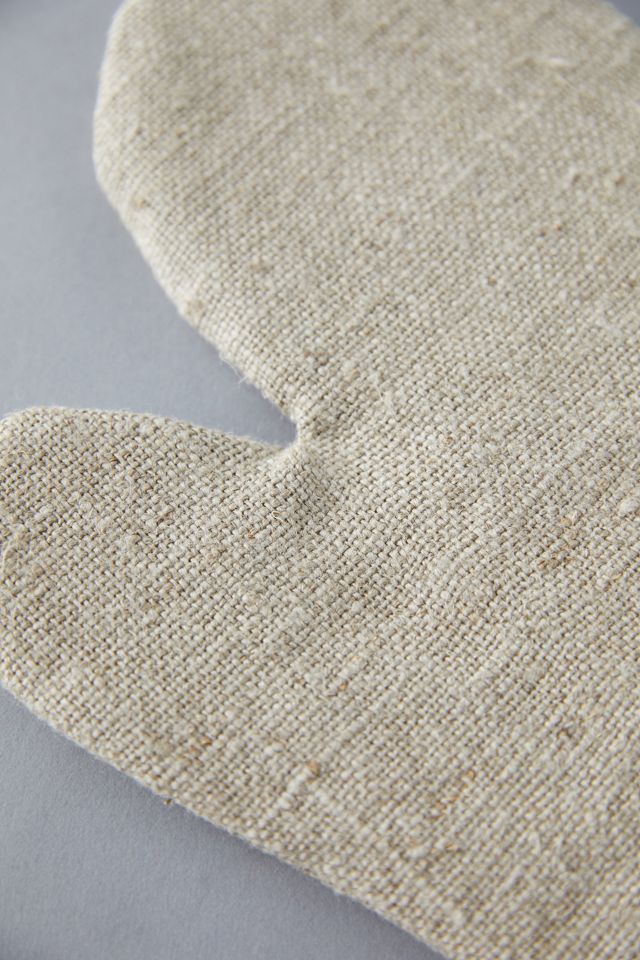 French Linen Oven Mitt, White Stripe — etúHOME