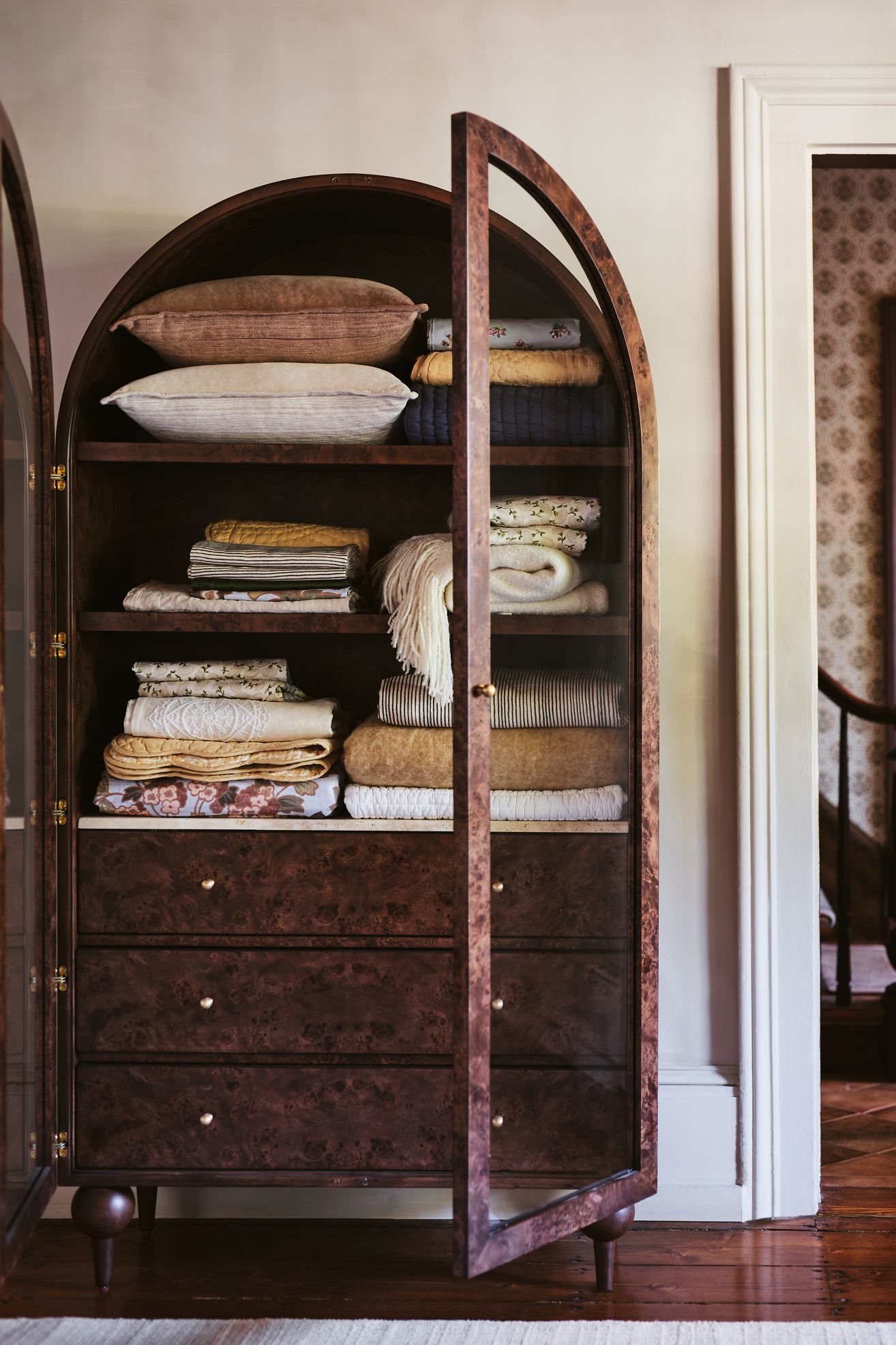 The Fern Marble Top Three-Drawer Storage Cabinet - Burl, One Size
