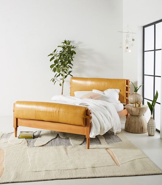 Rhys Leather Bed AnthroLiving