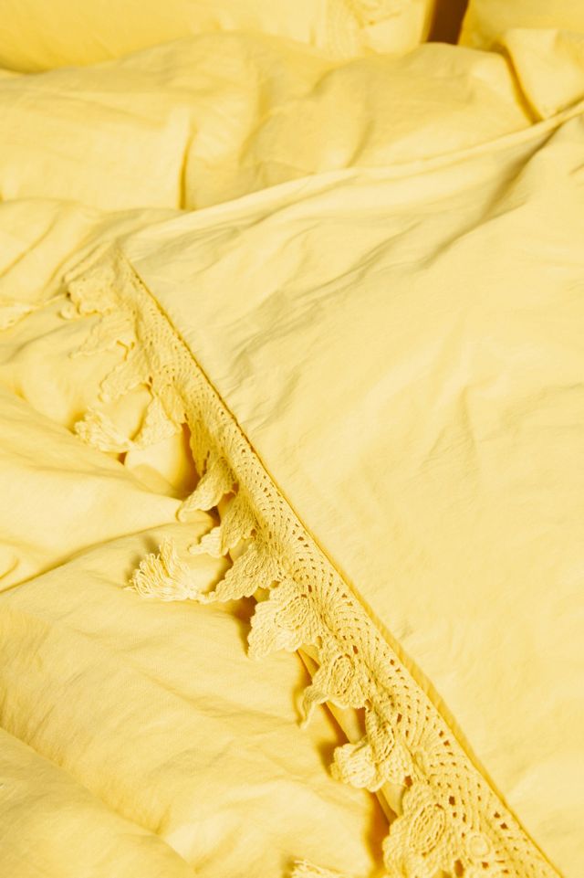 Scalloped Crochet Cotton-Linen Duvet Cover #1