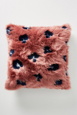 Anthropologie Dalia Faux Fur Pillow In Pink