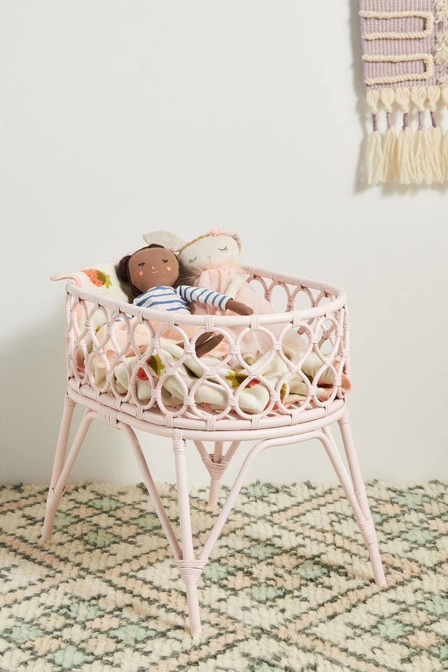 Wicker cheap doll bed