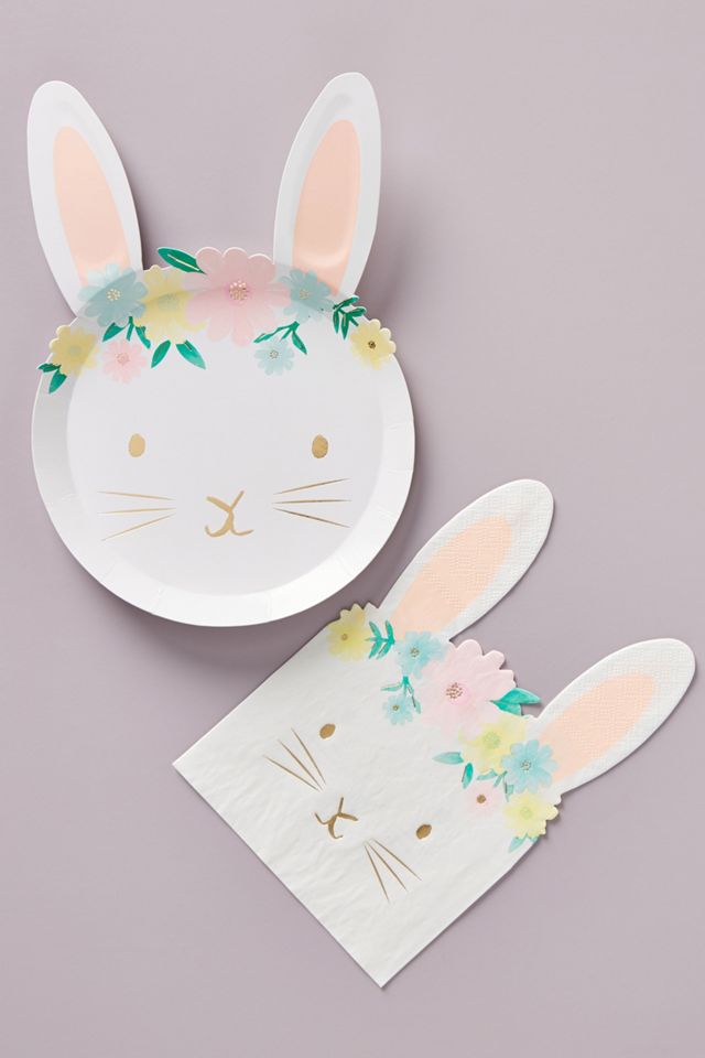 Floral Bunny Plates #1