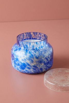 Capri Blue Confetti Glass Candle