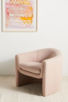 Pink discount linen chair