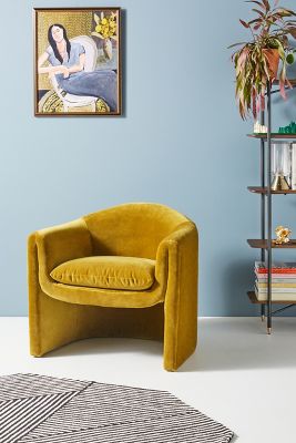 Anthropologie pink velvet chair hot sale