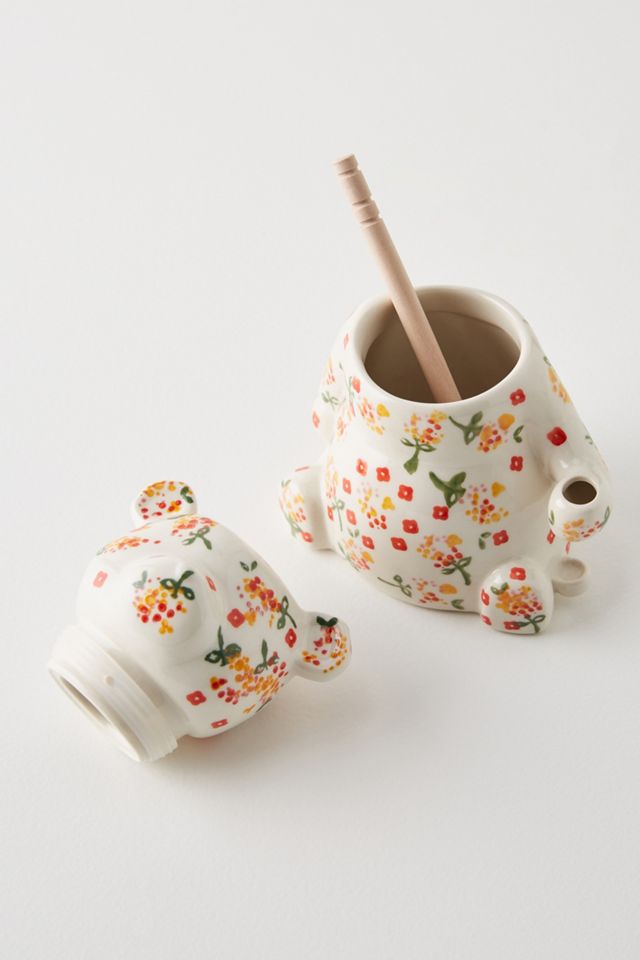 Floral Bear Honey Pot #1