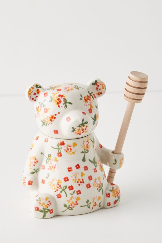 Floral Bear Honey Pot