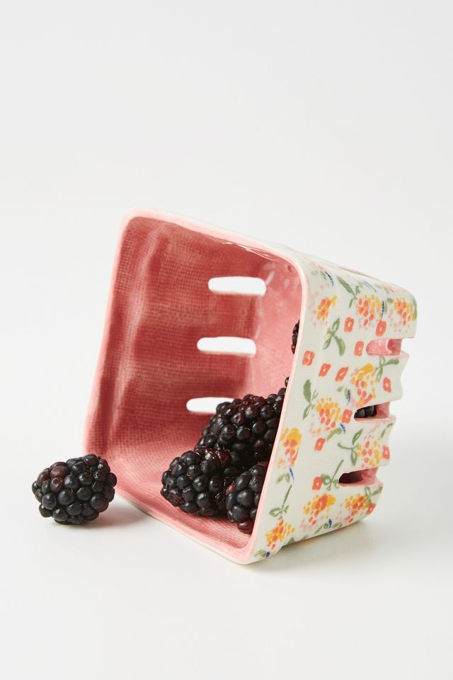 Floral Ceramic Berry Basket by Anthropologie