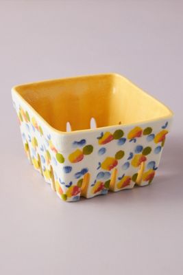 Floral Ceramic Berry Basket