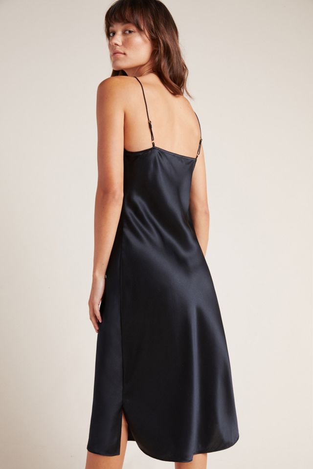 Raven Silk Slip Dress #1
