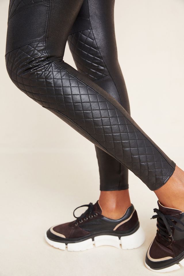 Buy Spanx Quilted Faux Leather Leggings - Black At 30% Off