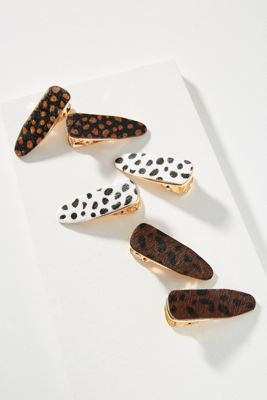 Animal-Printed Hair Clip Set