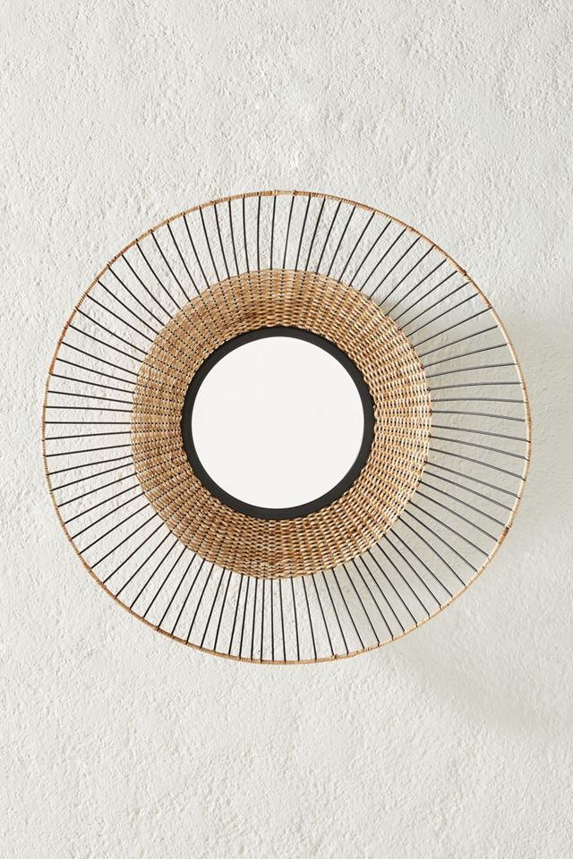 Janie Spoked Rattan Mirror #1