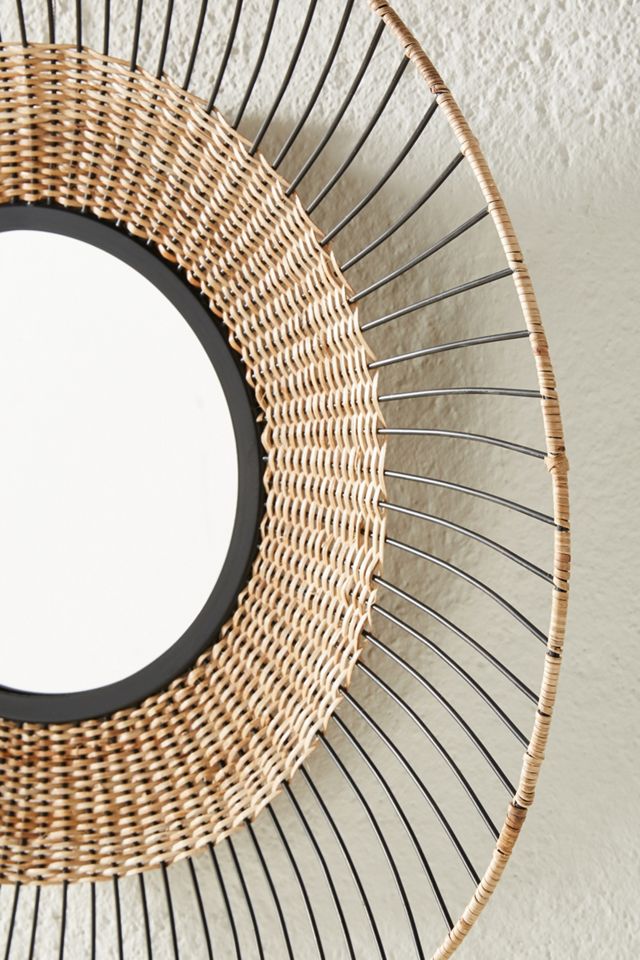 Janie Spoked Rattan Mirror #2
