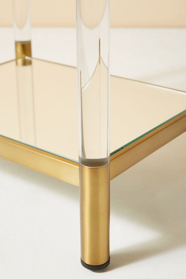 Oscarine Lucite Narrow Mirrored Bookshelf #4