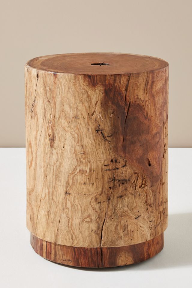 Live-Edge Drum Side Table #1