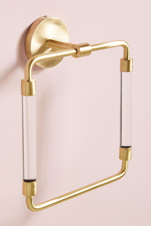 Lucite and gold online towel bar