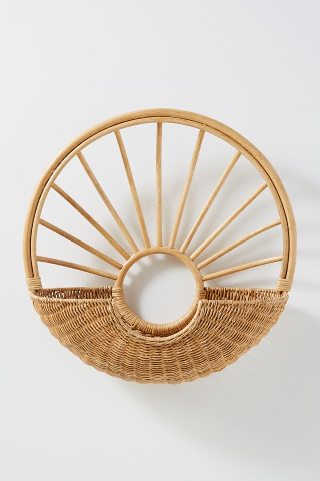Rattan Sun Wall Basket #1