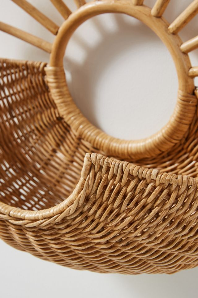Rattan Sun Wall Basket #2