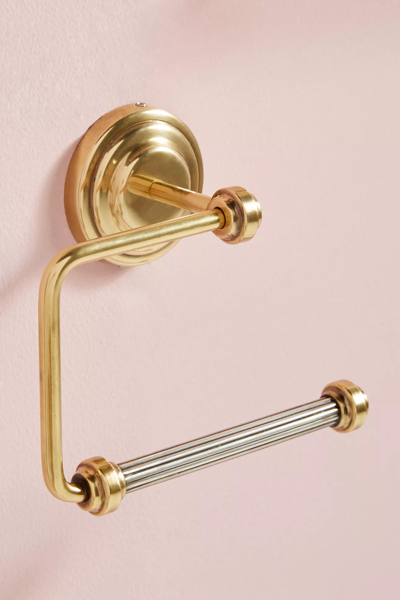Sylvie Mixed Metal Toilet Paper Holder