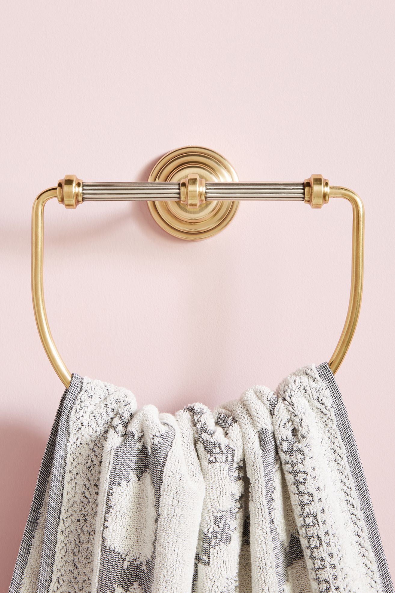 Sylvie Mixed Metal Towel Ring - Bronze, One Size