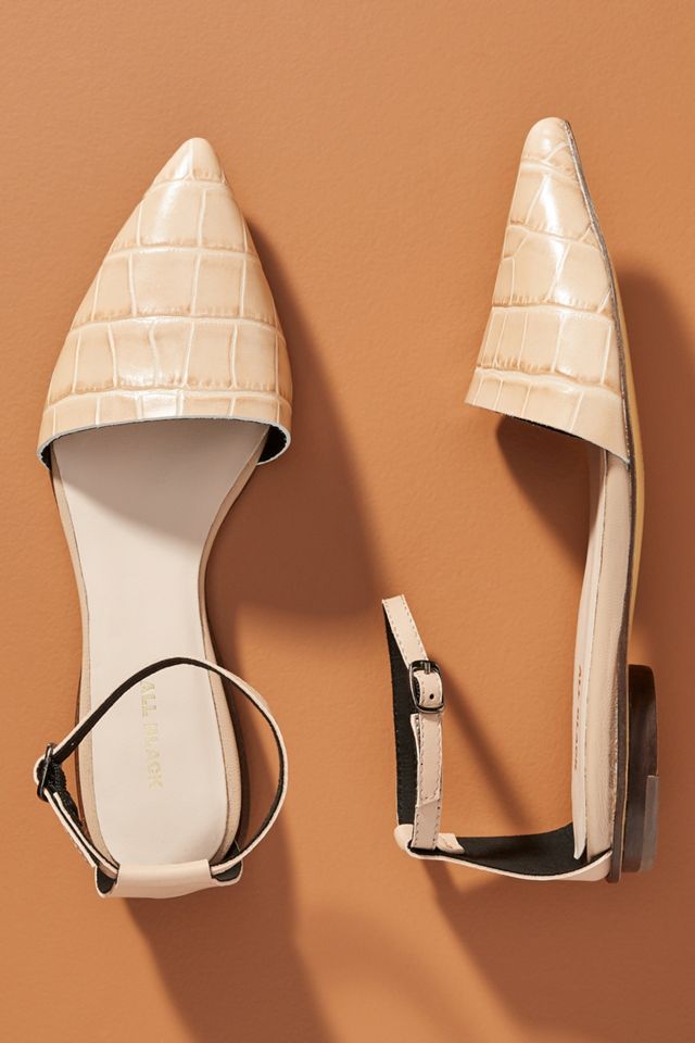 All Black Ankle Strap Flats #1