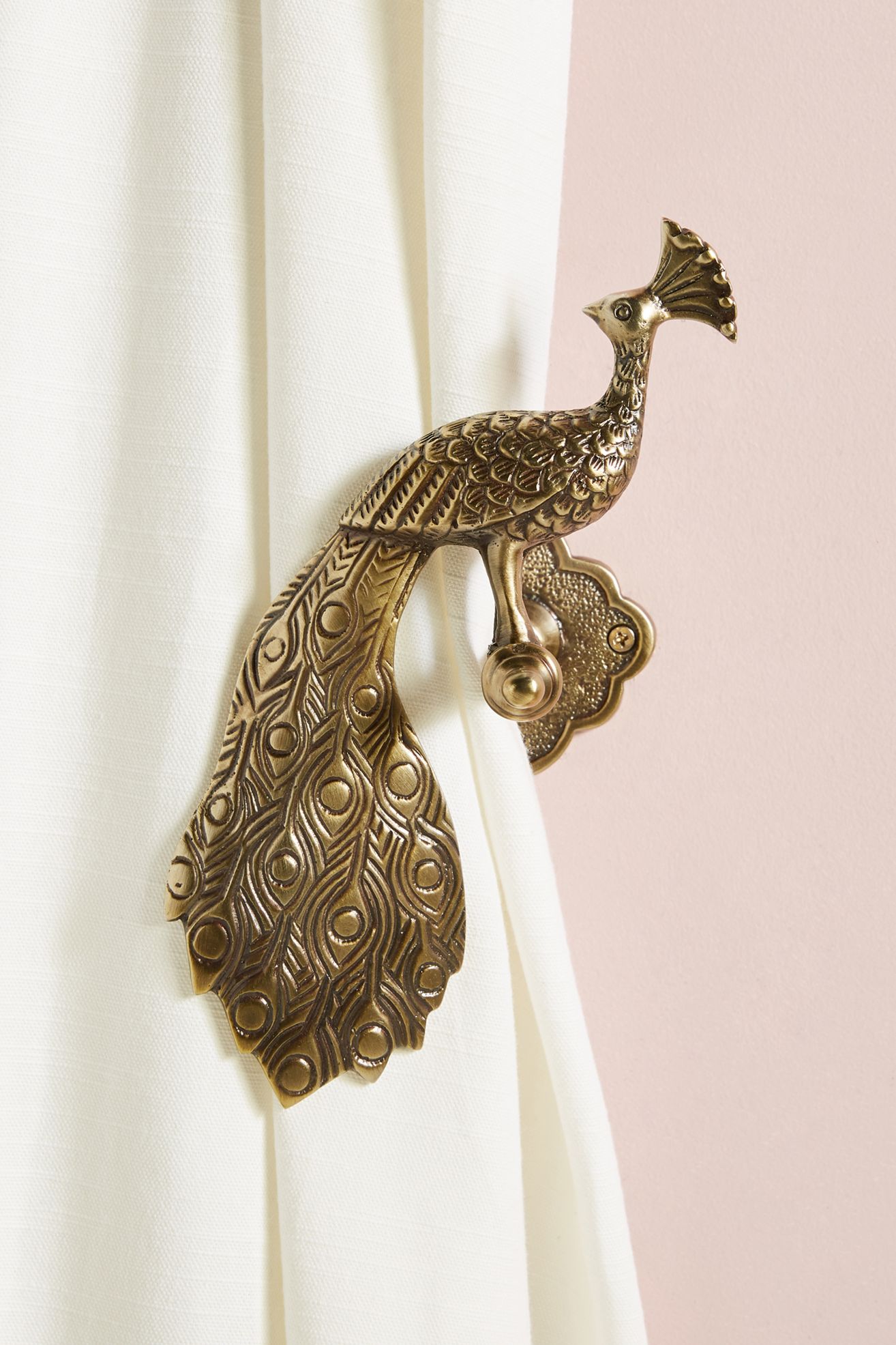 Ida Peacock Tieback - Antiqued Brass, Left