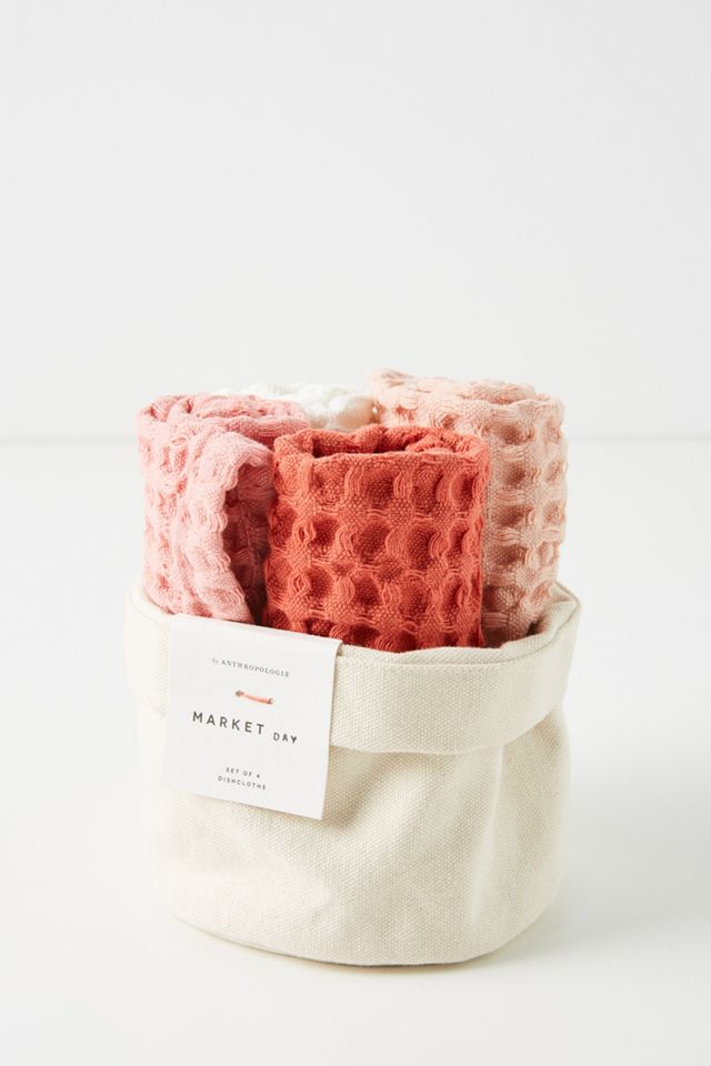 4pk Cotton Waffle Dishcloths Taupe - Threshold™