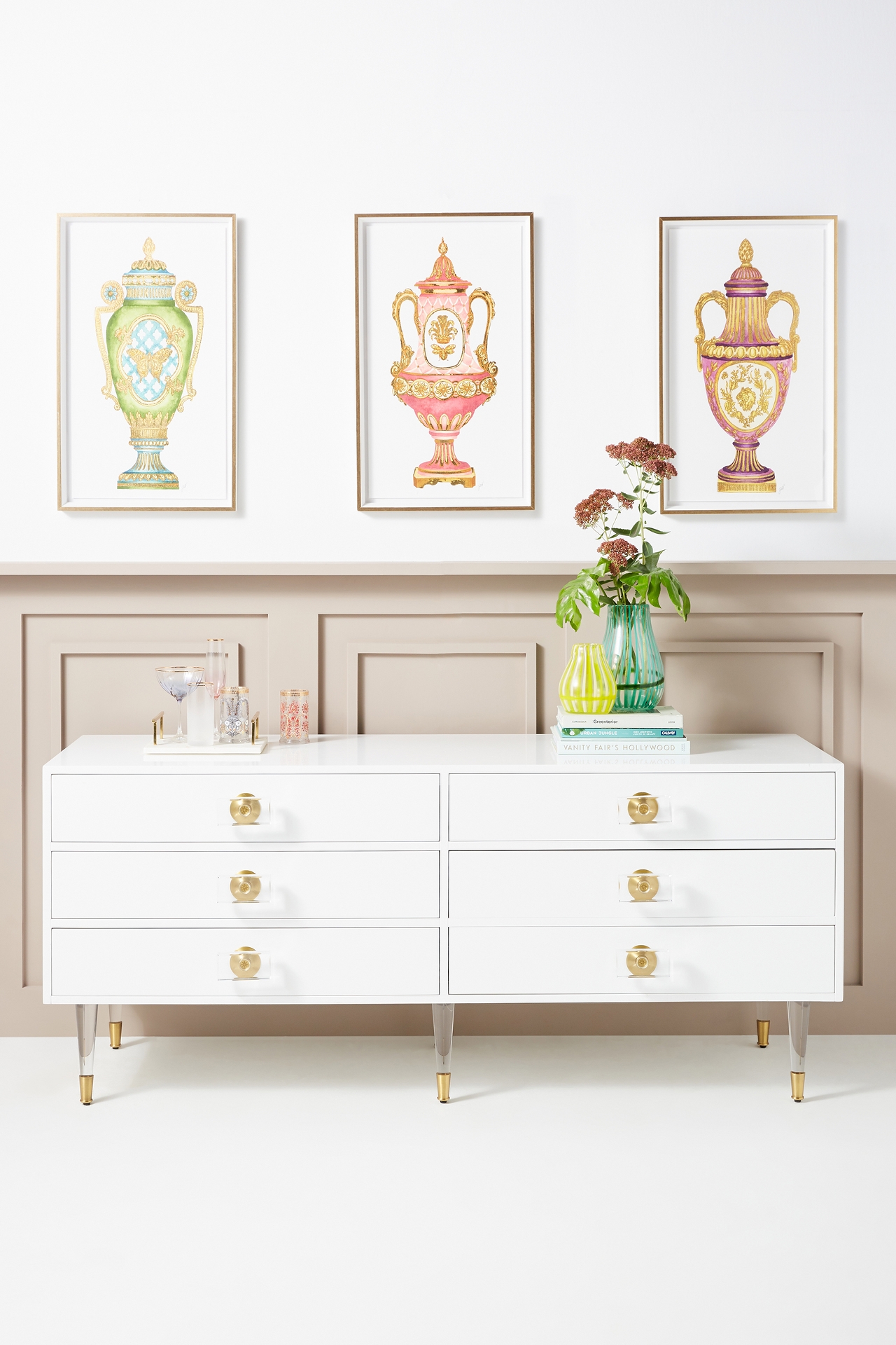 Lacquered Regency Six-Drawer Dresser