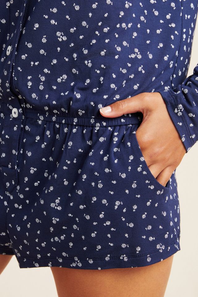 Eberjey Bloom Long-Sleeved Sleep Romper #2