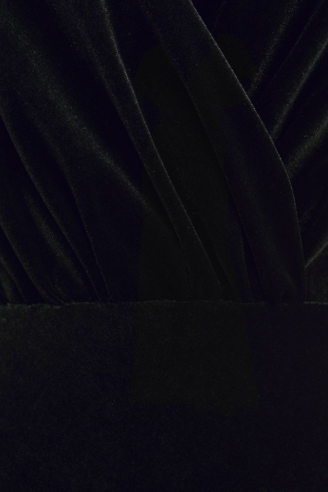 Jenny Yoo Ellis Flutter-Sleeve Open-Back Stretch Velvet Gown #4