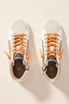 metallic high top sneakers