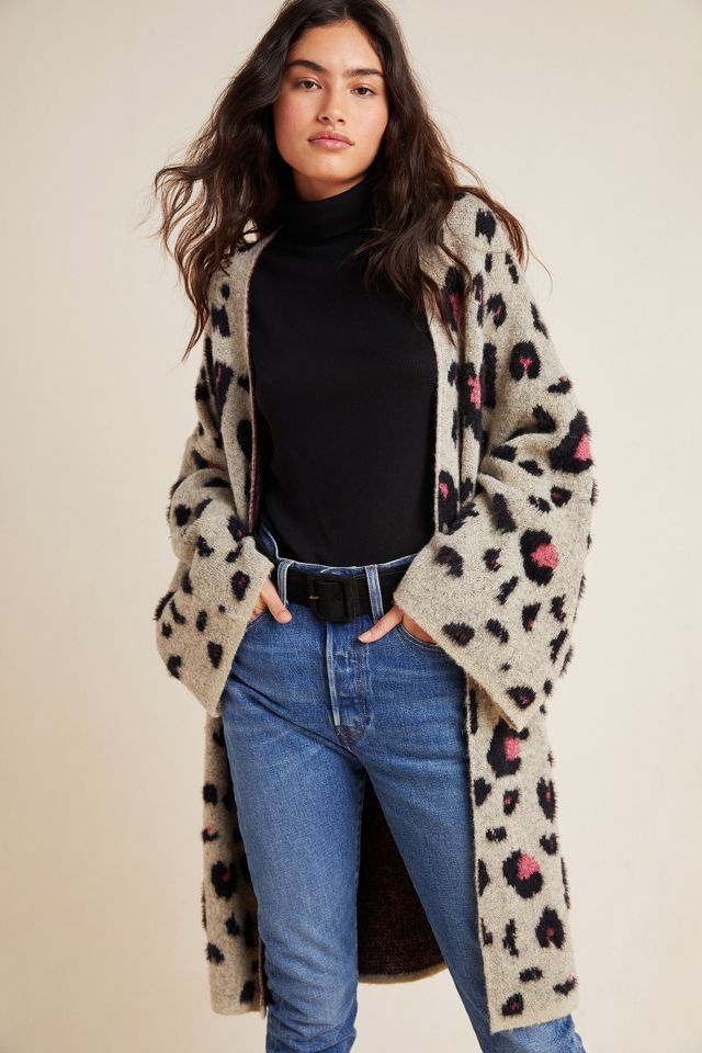 Anthropologie leopard cardigan best sale