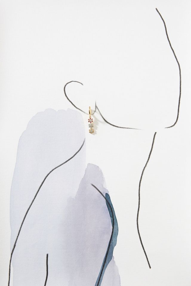 BaubleBar Flower Huggie Hoop Earrings #2