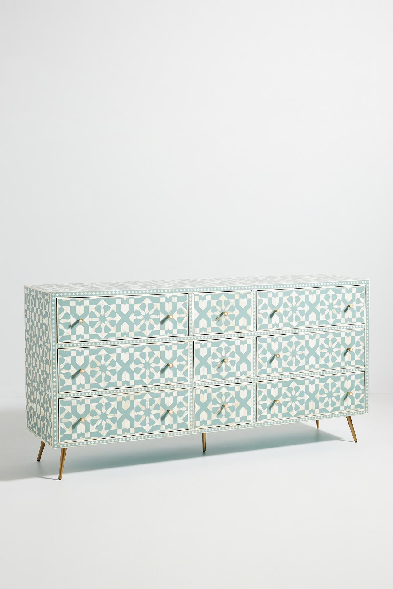 Moroccan Inlay Nine-Drawer Dresser