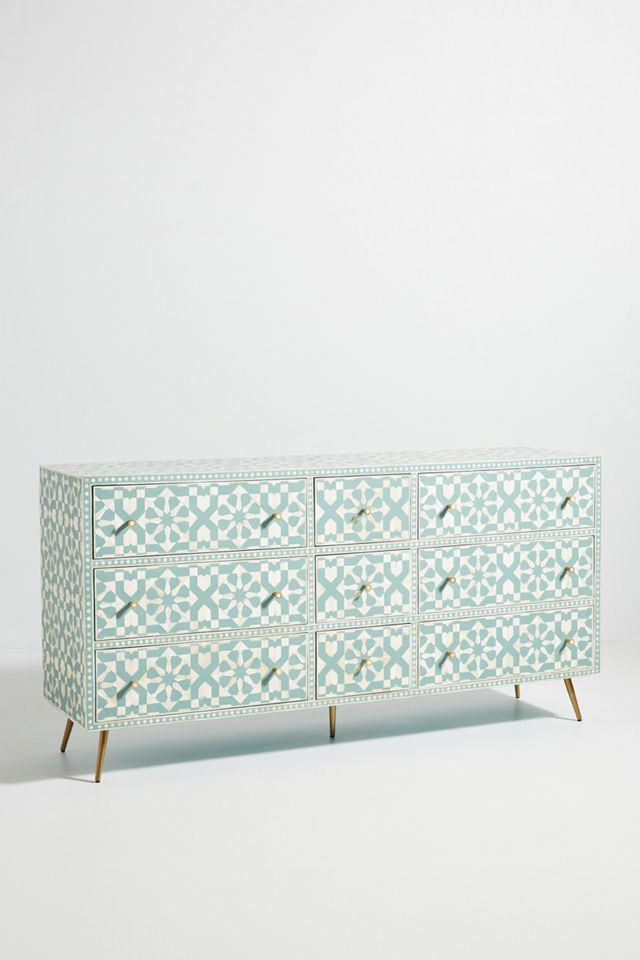 Moroccan Inlay Nine-Drawer Dresser #2