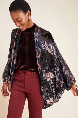 Burnout velvet hotsell kimono jacket