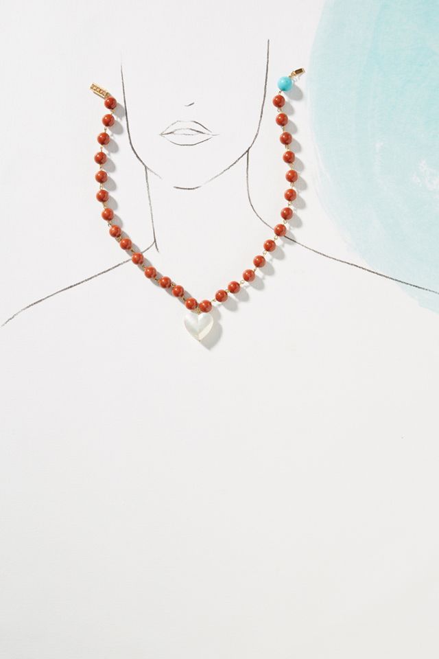 Timeless Pearly Rusted Heart Necklace #2