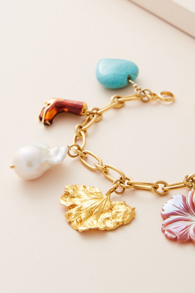 Timeless Pearly Floral Charm Bracelet #1