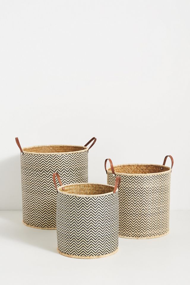 Ziggy Palm Leaf Baskets, Set of 3 #1