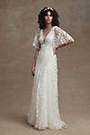 Jenny by Jenny Yoo Lourdes V-Neck Convertible-Sleeve Lace Wedding Gown