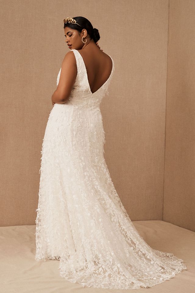 Jenny by Jenny Yoo Lourdes V-Neck Convertible-Sleeve Lace Wedding Gown #3